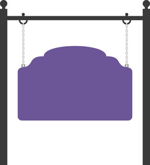 Illustration of a hanging sign board with blank copy space. Empty sign board for your design. 