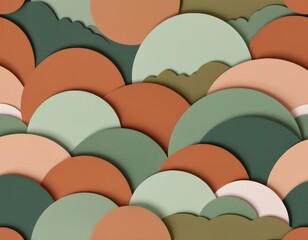 Abstract Geometric Seamless Pattern: Overlapping Circles in Earthy Tones