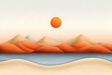 Abstract Desert Landscape Illustration