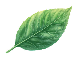Obraz premium Fresh green basil leaf close-up on food natural environment high fidelity view isolated on transparent background png