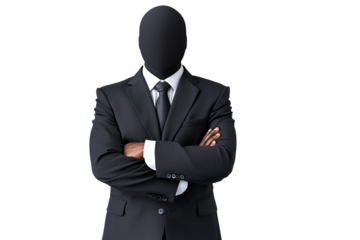 Silhouettes businessman idea. A faceless businessman in a black suit, representing anonymity in the corporate world.