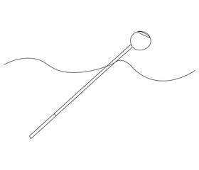 One continuous line drawing of dental mirror tool . Single line of dental mirror tool vector illustration