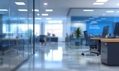 Innovative office interiors incorporating glass walls