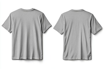 Grey T-shirt Mockup, Back View, Studio, White Background, Design