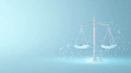 Libra Balanced Elegance. The 7th zodiac sign. Libra zodiac scales balanced perfectly, glowing.