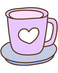 Purple Bedroom with Doodle Coffee Mug.