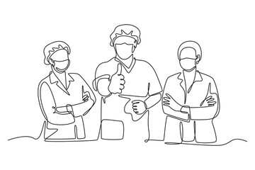 Medical professional Concept. Single line draw design. Full length animation illustration. High quality 4k footage.