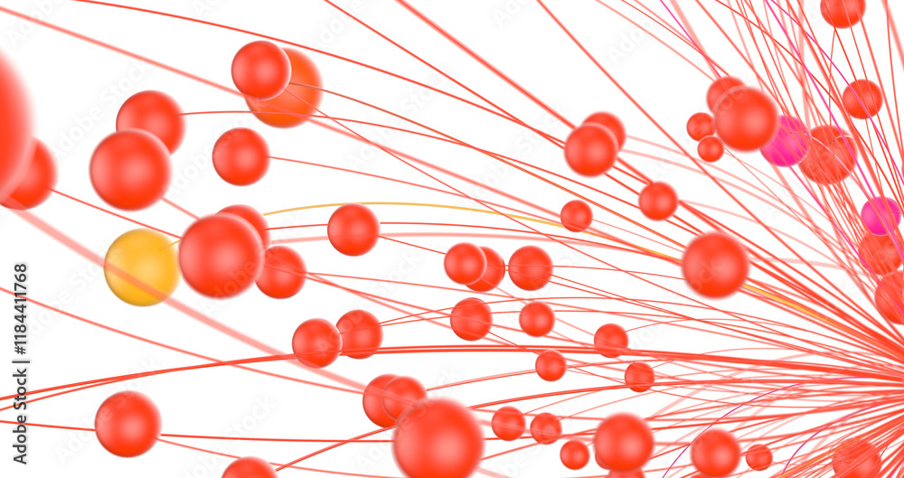 Aufkleber Futuristic geometric double data flow background with connecting dots and lines. Abstract digital