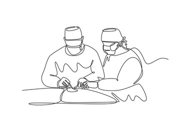 Medical professional Concept. Single line draw design. Full length animation illustration. High quality 4k footage.