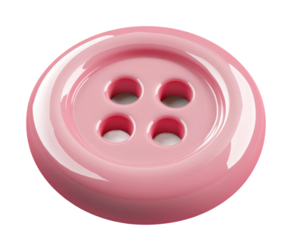 Animated pink button design studio high fidelity content creative environment close-up viewpoint glossy aesthetic isolated on transparent background png - Powered by Adobe