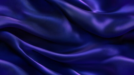 Fototapeta premium A close-up view of luxurious purple fabric, showcasing its smooth texture and fluid drapes, ideal for design and fashion inspiration.
