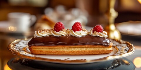 Chocolate cream filled eclairs represent a remarkable dessert that showcases the artistry of French pastry making, featuring an elegant presentation and impressive culinary expertise.