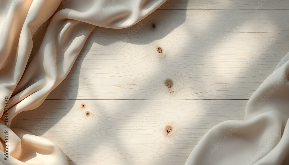 Poster top view of wood or plywood for backdrop, light wooden table with nature pattern and color. blank wo