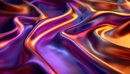 Obraz premium Abstract 3D Render of Iridescent Fabric