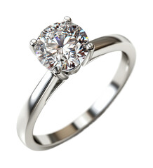 Elegant diamond ring showcase on jewelry product high fidelity detail isolated on transparent background png