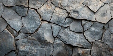 Cracked stone wall background featuring cool tones, the cracked stone wall serves as a striking...