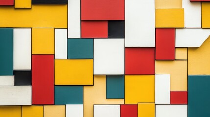 Fototapeta premium Abstract geometric pattern of colorful rectangles and squares.