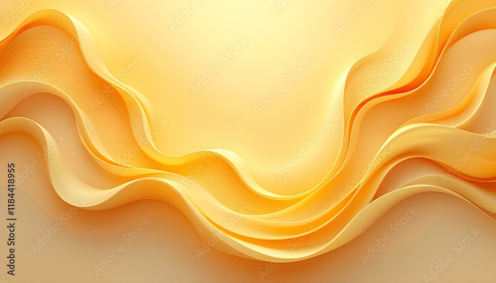 Leinwandbilder Yellow abstract background with soft smooth elegant lines and grey border. Soft yellow abstract background with smooth gradients light effects for elegant minimal design and vibrant artistic visuals