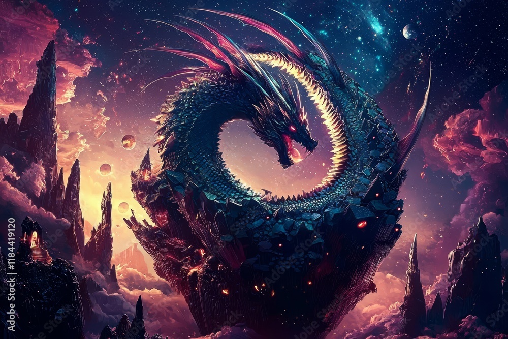 Canvas Prints exploring the enchanting dragon keep within the universe.