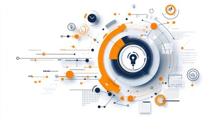 Obraz premium Innovative Digital Security Technology Concept with Abstract Geometric Composition