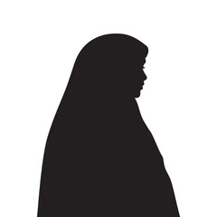 Hijabi girl profile avatar silhouette vector illustration