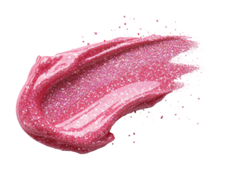 Soft pink glitter nail polish application beauty salon makeup tutorial indoor close-up aesthetic appeal isolated on transparent background png