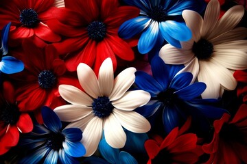 Fototapeta premium Incorporate patriotic colors in your garden with these flowers.
