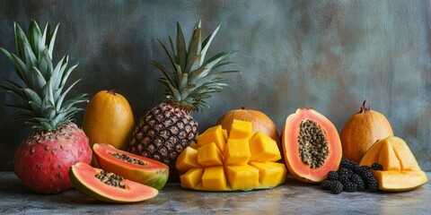 Fresh ripe papaya showcases the sweetness of tropical fruits, including mango and pineapple, making it an ideal choice for raw vegan food enthusiasts. Enjoy the delightful flavor of papaya in every