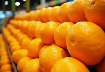Fresh oranges on a market stall