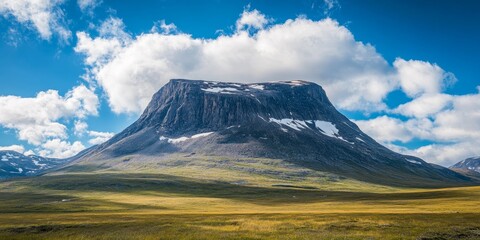Fototapeta premium Majestic Segla mountain rises dramatically, showcasing stunning natural beauty. This captivating Segla mountain offers breathtaking views and is a must see for nature enthusiasts seeking adventure.