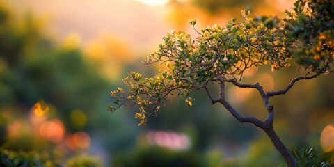 Obraz premium Soft focus technique applied to the top of the tree creates a dreamy effect, highlighting the beauty of nature. The soft focus on the tree enhances its natural charm and creates a serene atmosphere.