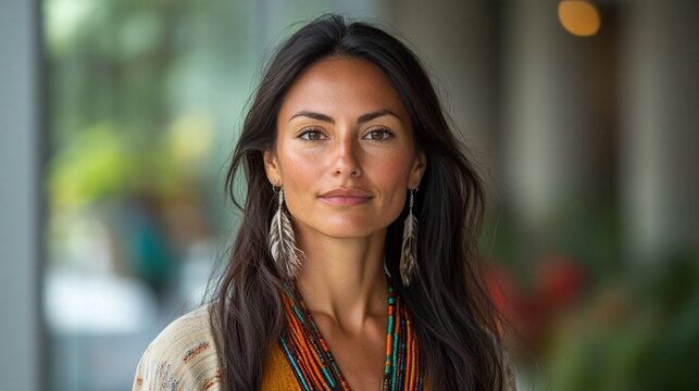 A Native American female executive overseeing a large business as the chief executive officer. - Powered by Adobe