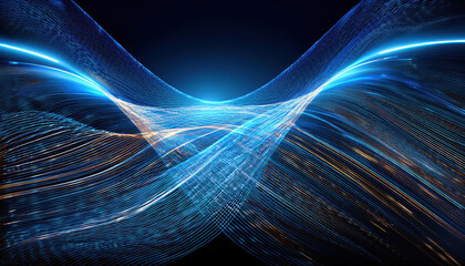 Vibrant abstract background illustrating flowing lines and futuristic technology concepts in a digital landscape