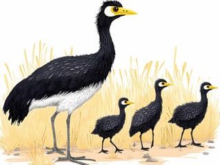 Bird Family Illustration