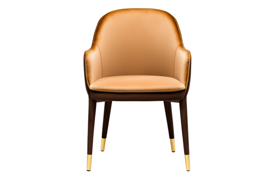 Velvet prosperity idea. Elegant armchair with soft leather, perfect for modern interiors and relaxing spaces.