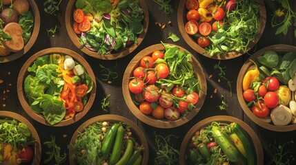 Vegetable Characters Holding Hands, a whimsical scene featuring cheerful anthropomorphic vegetables, joyfully united, showcasing friendship and harmony in vibrant colors.