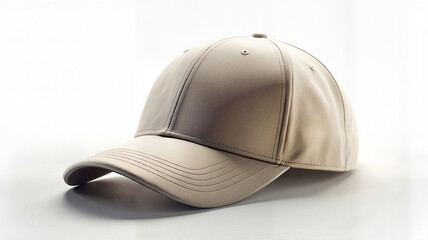 Beige cap on white background
