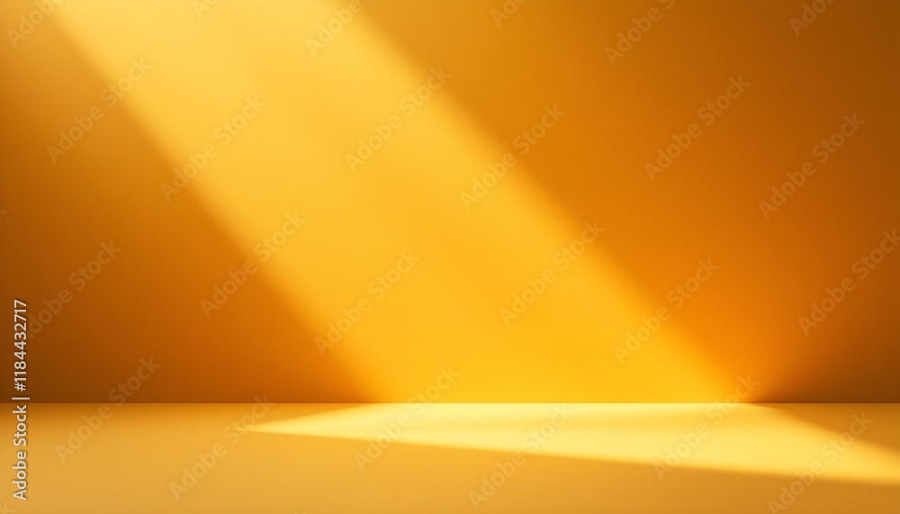 Aufkleber Gold, yellow empty room studio gradient used for the background and display of your product. Yellow empty room studio gradient used for the background and display of your product