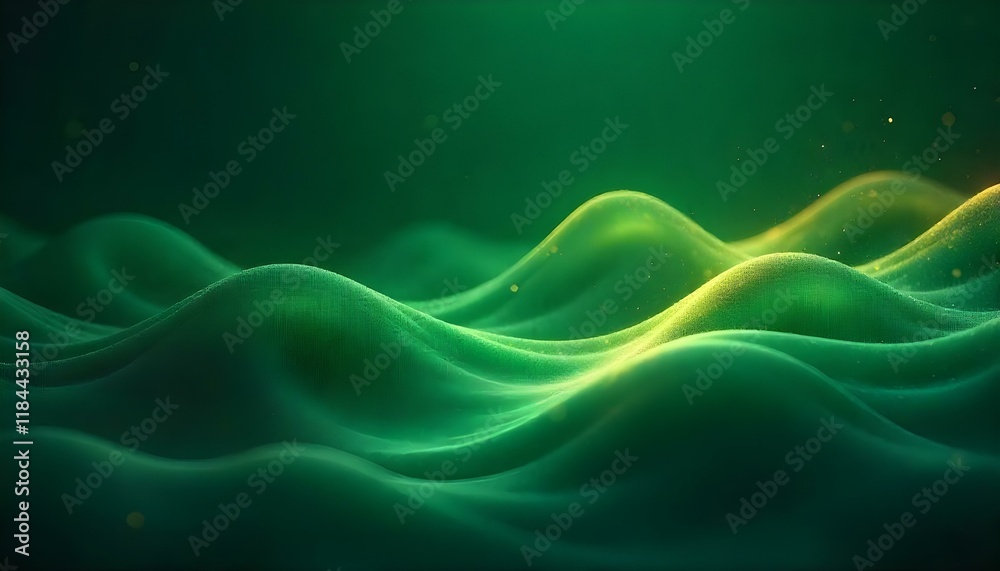 Aufkleber a vibrant green abstract background design with elegant golden elements. green abstract digital wave