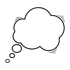 Hand drawn blank empty speech bubbles comic cartoon thinking