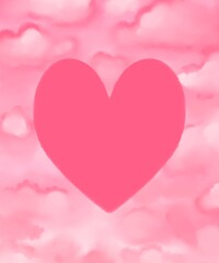 Happy Valentines day greeting background in watercolor style. Pink banner for invitation 