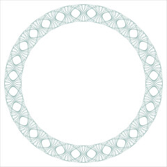 Abstract watermark guilloche elements for money banknote, and certificate design. Line round frames and circular rosettes with a modern touch. Vector background