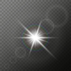 Light glare with a rainbow