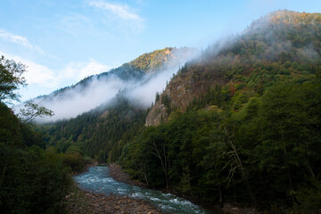 waterfall in the mountains