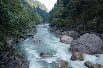 waterfall in the mountains