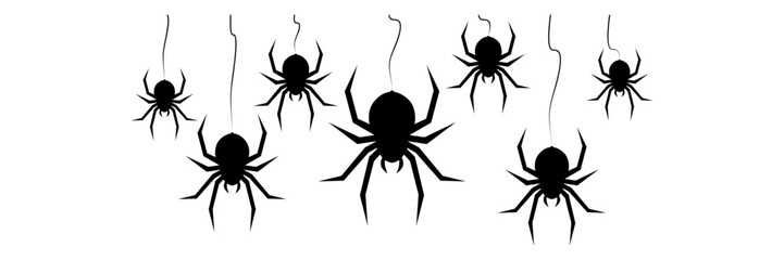 hanging illustration background spider halloween day