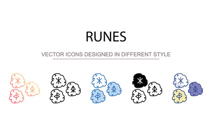 Runes icon design with white background stock illustration