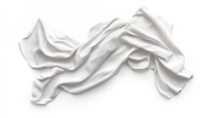 White fabric folded Mockup for product presentation isolated on white background