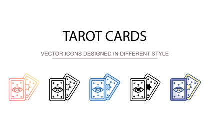 Tarot Cards icon design with white background stock illustration