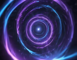 An abstract, dreamlike scene features a vibrant purple and blue spiral of light that seems to pulse with an inner life, radiating from its core , scene, blue, vibrant